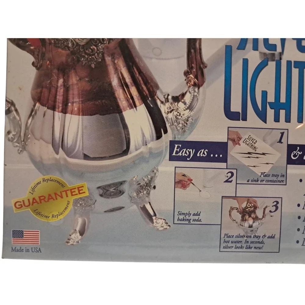 Silver Lightning Amazing Tray Removes Tarnish Instantly-Robin Leach Vintage NEW